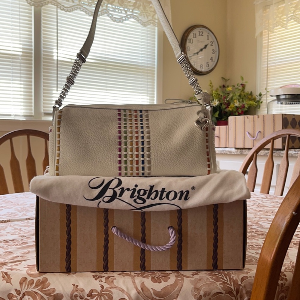 Brighton new in box small white leather purse.